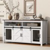 Bella Depot 59.3'' Farmhouse Buffet Sideboard with Sliding Barn Door and Mesh Panels - 2 of 4