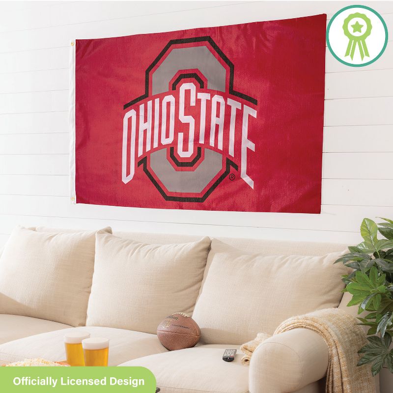 3'x5' Single Sided Flag w/ 2 Grommets, Ohio State University, 2 of 6