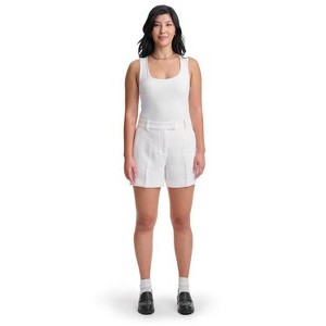 Lafidi Women’s Avia Hi-Rise Tailored Shorts, Flat Front Crepe Fabric, and Slash & Welt Pockets for a Polished Professional Look - 1 of 4