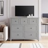 homfan 7 Chest of Drawer Dresser, Modern Storage Cabinet, Wood Organizer TV Stand for 48 inch TV, Bedroom, Living Room, Entryway, White - 2 of 4