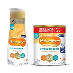 Enfamil Nutramigen Hypoallergenic Infant Formula 27.8oz Powder + 32 fl oz Ready to Feed Bottles - 1 of 4
