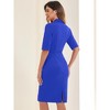 Allegra K Wome's Shawl Collar Half Sleeve Business Casual Dress - 3 of 4