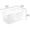 Sterilite Storage Box, 90 Quart Stackable Tote, Clear Plastic Container with Secure Snapping Lids for Home and Office Organization, White, 4 Pack - 2 of 4