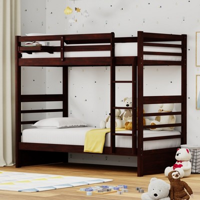 Glenwillow Home Plana Solid Wood Twin Over Twin Bunk Bed And Hanging ...