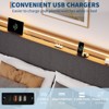 Multifunctional Bed Frame with Charging Station and LED Lights, Upholstered Headboard, 10 Inch Height Platform Bed with Storage Shelves - 4 of 4
