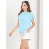 Allegra K Women's Chiffon Ruffle Collar Short Sleeve Top - 3 of 4