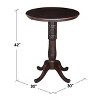 30" Round Top Pedestal Height Table Dark Brown - International Concepts - image 2 of 2