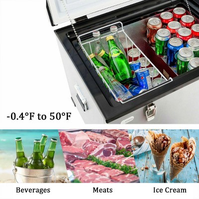 Compact Black and Gray Smart RV Refrigerator Freezer