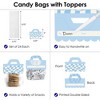 Big Dot of Happiness Blue Checkered Party - DIY Clear Goodie Favor Bag Labels - Candy Bags with Toppers - Set of 24 - 3 of 4