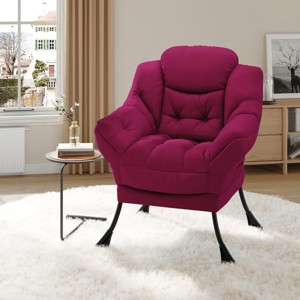 Lazy Chair for Living Room, Modern Large Accent Lounge Armchair with Side Pocket, Comfy Leisure Sofa Reading Chair - 1 of 4