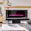 Costway 50''\60'' Electric Fireplace Recessed Wall Mounted Heater W/ Decorative Crystal & Log - 2 of 4