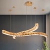 LNC Metorcalipia Luxury and Glam Empire/Geometric Integrated LED Crystal Chandelier, Polished Gold,23.6in/30in/34.6in/51.2in - 2 of 4