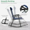 Costway Folding Zero Gravity Rocking Chair Rocker Porch Outdoor Patio Headrest Blue - 4 of 4