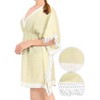 LA LEELA Women's Beachwear Summer Swim Beach Dress Cover Ups for Swimwear Women Loose Flowy Swimsuit Coverups for Women Tops Medium-Large Beige, Solid - 2 of 3