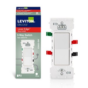 Leviton Decora Edge 15 amps 3-Way Rocker Switch White - Case of 1 - 1 each - 1 of 1
