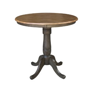 Eric Round Top Pedestal Table Hickory Brown - International Concepts - 1 of 4
