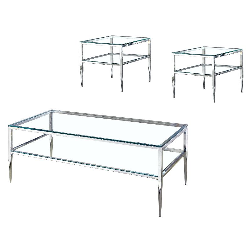 3pc Aubrey Occasional Table Set Chrome - HOMES: Inside + Out, 1 of 8