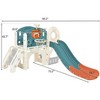 HDPE Kids Slide Playset Structure, Freestanding Castle Climbing Crawling Playhouse with Slide, Arch Tunnel, Ring Toss, and Basketball Hoop - 2 of 4