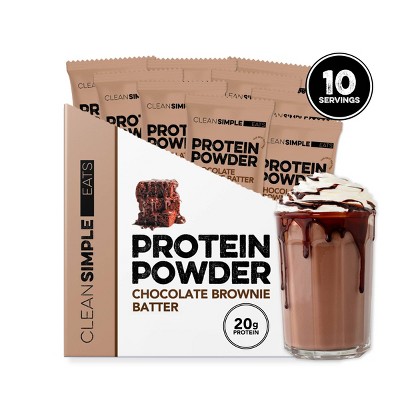 Clean Simple Eats Protein Powder Sticks - Chocolate Brownie Batter - 12oz/10ct