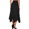 Women's Flowy Handkerchief Hem Midi Skirt - Asymmetric Boho Chic A-Line Skirt Black - 4 of 4