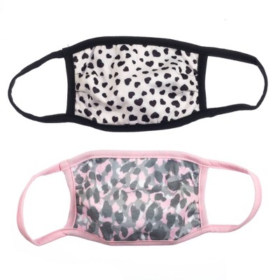 Bioworld Girls' 2pk Fashion Face Covering - Hearts/Animal