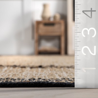 Agora Natural Jute and Wool Rectangular Area Rug, 4' x 6'