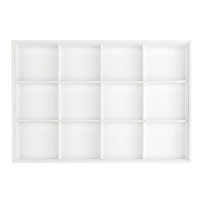 Unique Bargains PU Leather White Jewelry Organizer Trays with Removable Dividers