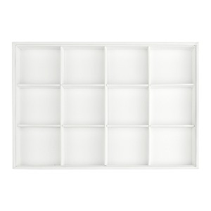 Unique Bargains PU Leather White Jewelry Organizer Trays with Removable Dividers - 1 of 4
