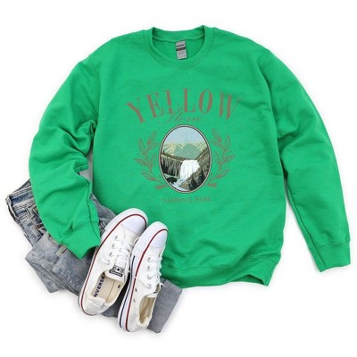 Simply Sage Market Women's Graphic Sweatshirt Yellowstone Park Grunge