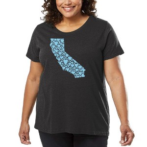 LA Pop Art Women's Word Art T-shirt - California Hearts - 1 of 4