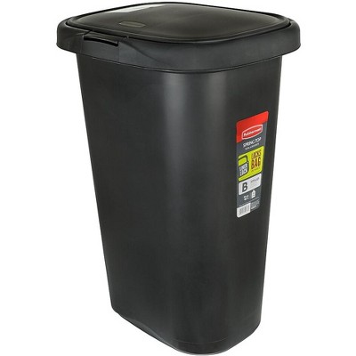 Rubbermaid FG5L5806BLA Spring Top Waste Can with