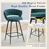 Lirago Two Sets of Swivel Bar Stools with Cotton-Linen Cushions & Electroplated Metal Frames-Rotatable Design - 3 of 4