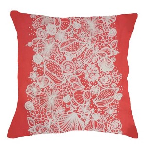 Beachcombers Coral Shell Embroidered Throw Pillow - 1 of 2