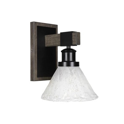 Toltec Lighting Tacoma 1 - Light Sconce in  Black/Painted Wood with 7" Italian Ice Shade