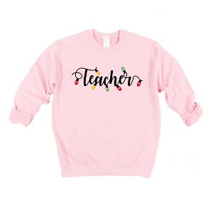 Simply Sage Market Women's Graphic Sweatshirt Teacher Christmas Lights - 1 of 4