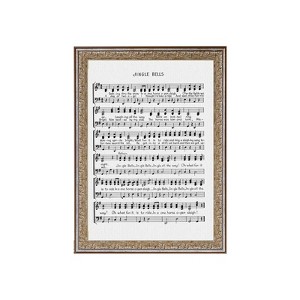 8" x 10" Jingle Bells Sheet Music Silver/Gold Frame Wall Canvas - Petal Lane - 1 of 3