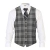 Gioberti Men's 6 Button Slim Fit Formal Herringbone Tweed Vest - 4 of 4