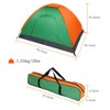 Naysaye Camping Tents 2 Person Waterproof Dome Tent with Fiberglass Poles for Backpacking Camping, Orange and Green - 3 of 4