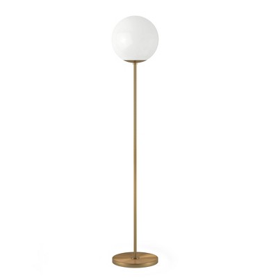 Hudson and Canal Globe and Stem Floor Lamp with Plastic Shade