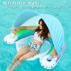 Jasonwell X-Large Rainbow Pool Float with Canopy, Inflatable Adult Pool Chair Lounge with Cup Holders, Floating Water Chair for Swimming & Parties - 4 of 4