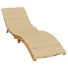 vidaXL Sun Lounger Cushion - Outdoor Patio Sunbed Seat Pad - Melange Beige - Polyester Fabric - 78.7"x23.6"x1.6" - 2 of 4