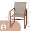 Outdoor Dining Chairs with Breathable Seat & Backrest, Set of 2, Brown - 3 of 3