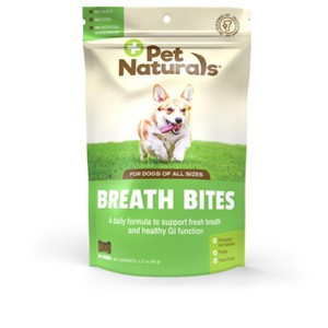 Pet Naturals Breath Bites for Dogs, Fresh Breath, Healthy GI Support and Dental Health, Chicken Flavor, 60 count - 1 of 3