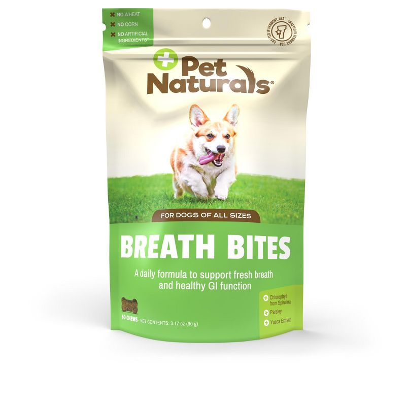 Pet Naturals Breath Bites for Dogs, Fresh Breath, Healthy GI Support and Dental Health, Chicken Flavor, 60 count, 1 of 4