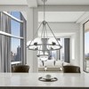 Sunset Lighting Messier 7 Light Chandelier, Clear Seeded Glass Globe, Dimmable, Antique Gunmetal Finish - 3 of 4