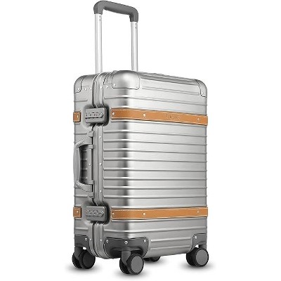 LUGGEX Aluminum Carry On Luggage with USB Port,Hard Case Zipperless Suitcases with Wheels,2-Piece (20/Backpack), Vintage Silver