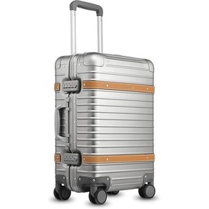 LUGGEX Aluminum Carry On Luggage With USB Port,Hard Case Zipperless Suitcases - 1 of 4