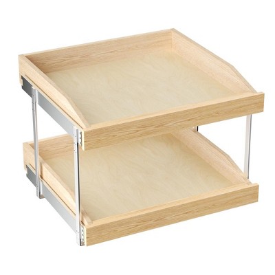 LOVMOR 2 Tier Pull Slide Out Cabinet Organizer , Cabinet Drawer Organizer with U Bracket, Pull Out Drawer for Kitchen Cabinet