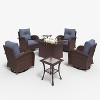 LayinSun Outdoor Patio Furniture Set, Brown Rattan Wicker Sectional Swivel Rocker Chairs Sets - 2 of 4