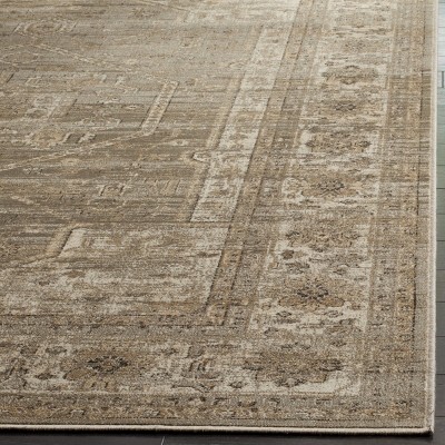 Vintage Light Brown Rectangular Viscose Area Rug
